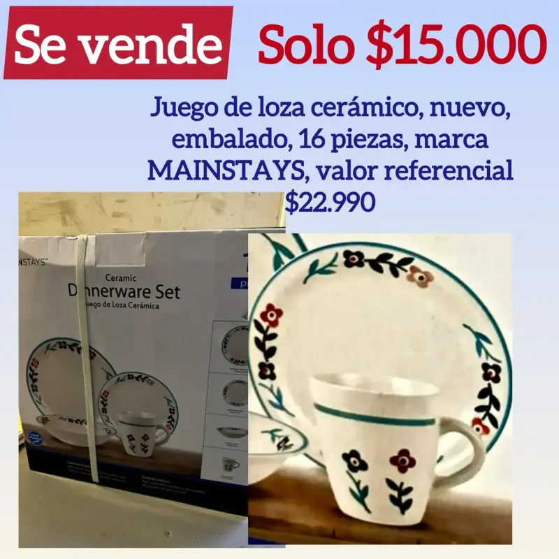Juego de loza cerámico Mainstays - 1