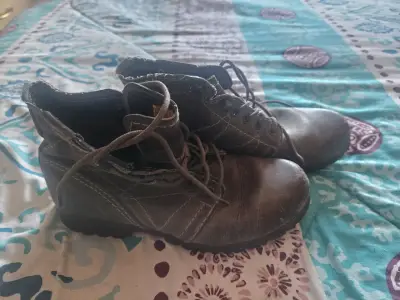 Botines de cuero verde  oscuro - miniatura 1