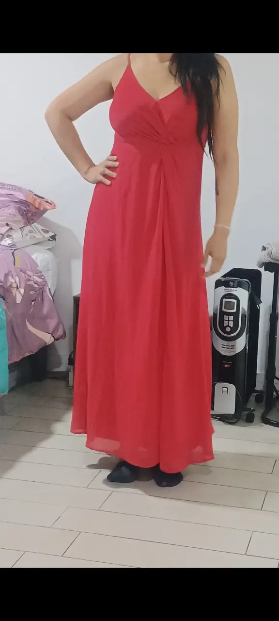 Vestido largo rojo elegante - 3