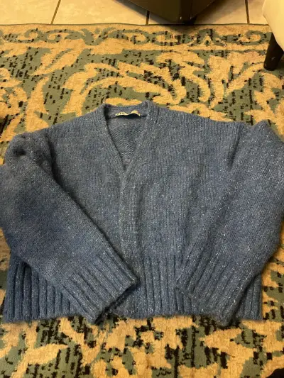 Suéter azul de lana Zara - miniatura 2