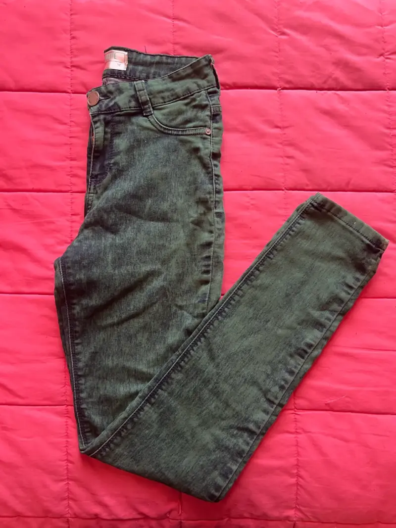 Jeans verde oscuro mujer - 3
