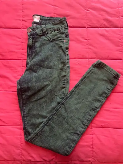 Jeans verde oscuro mujer - miniatura 3