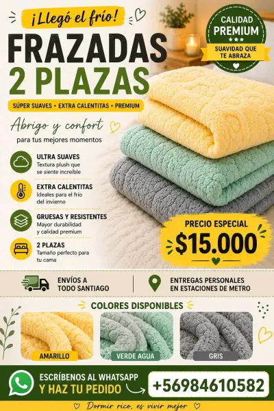 FRAZADAS 2 PLAZAS PREMIUM 🛏️ - miniatura 6