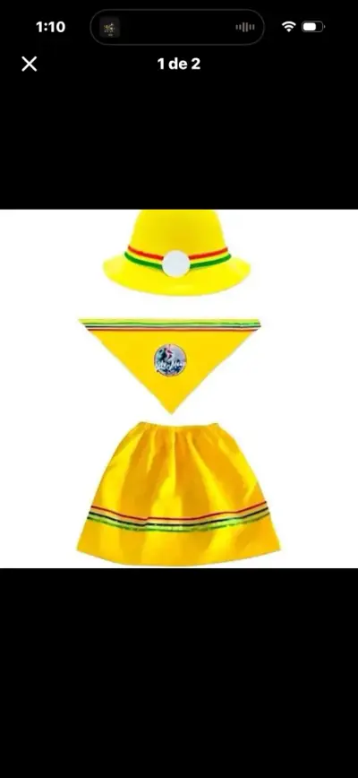 Traje nortino infantil amarillo - miniatura 1