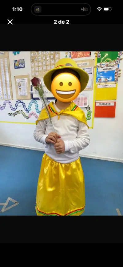 Traje nortino infantil amarillo - miniatura 2
