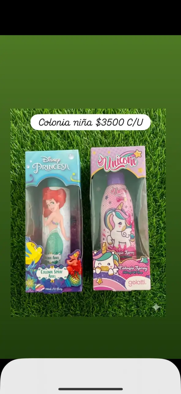 Colonias para niñas Ariel y Unicornio