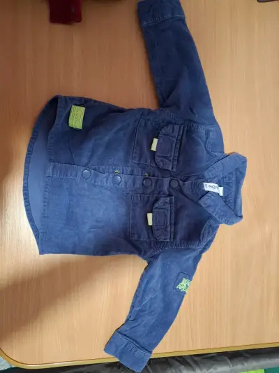 Camisa niño azul con bolsillos - miniatura 1