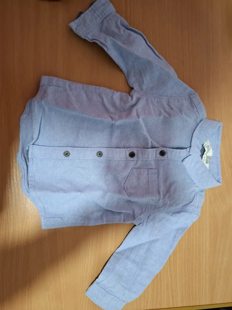 Camisa niño azul con bolsillos - 3
