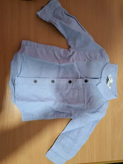Camisa niño azul con bolsillos - miniatura 3