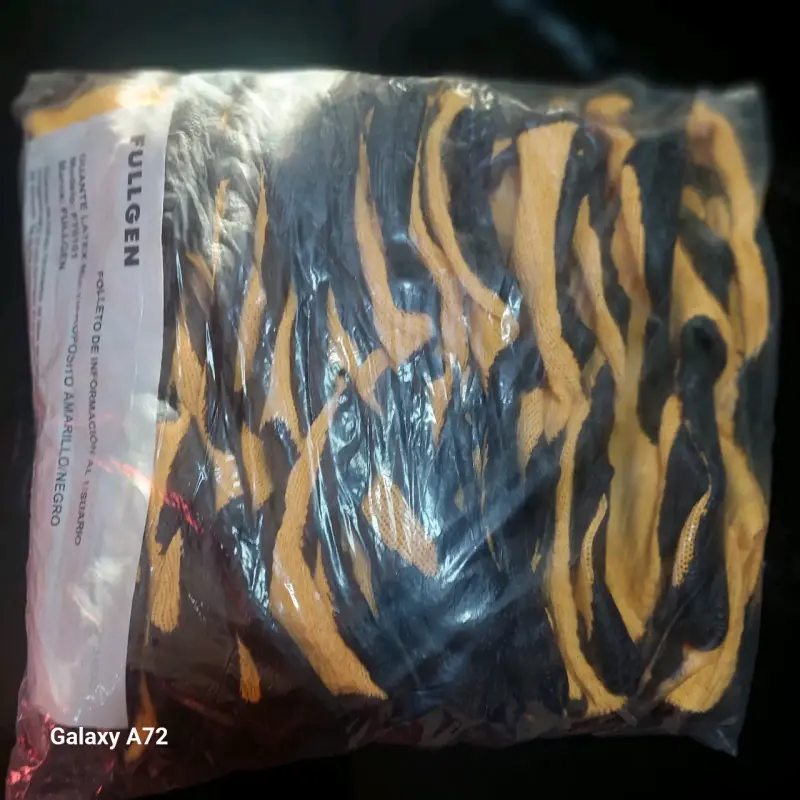 Guantes de látex amarillos y negros - 5