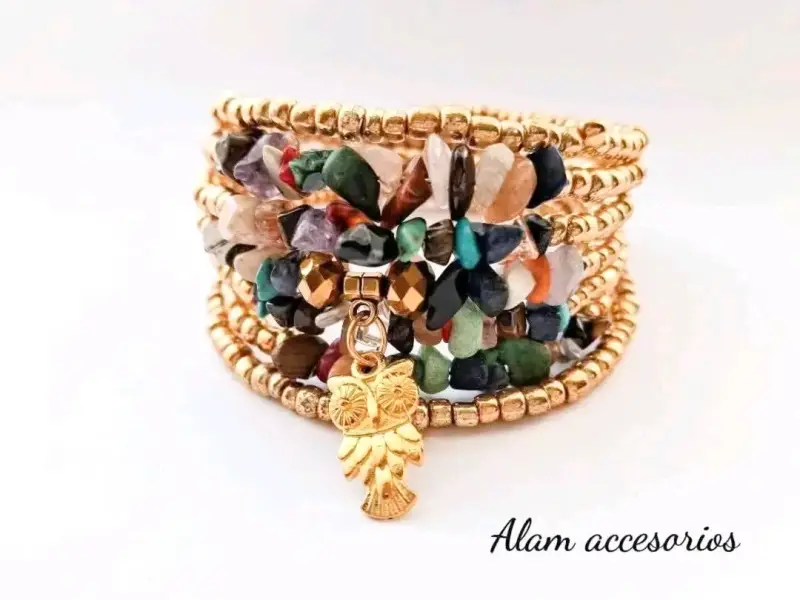 Brazalete mix de piedras multicolor