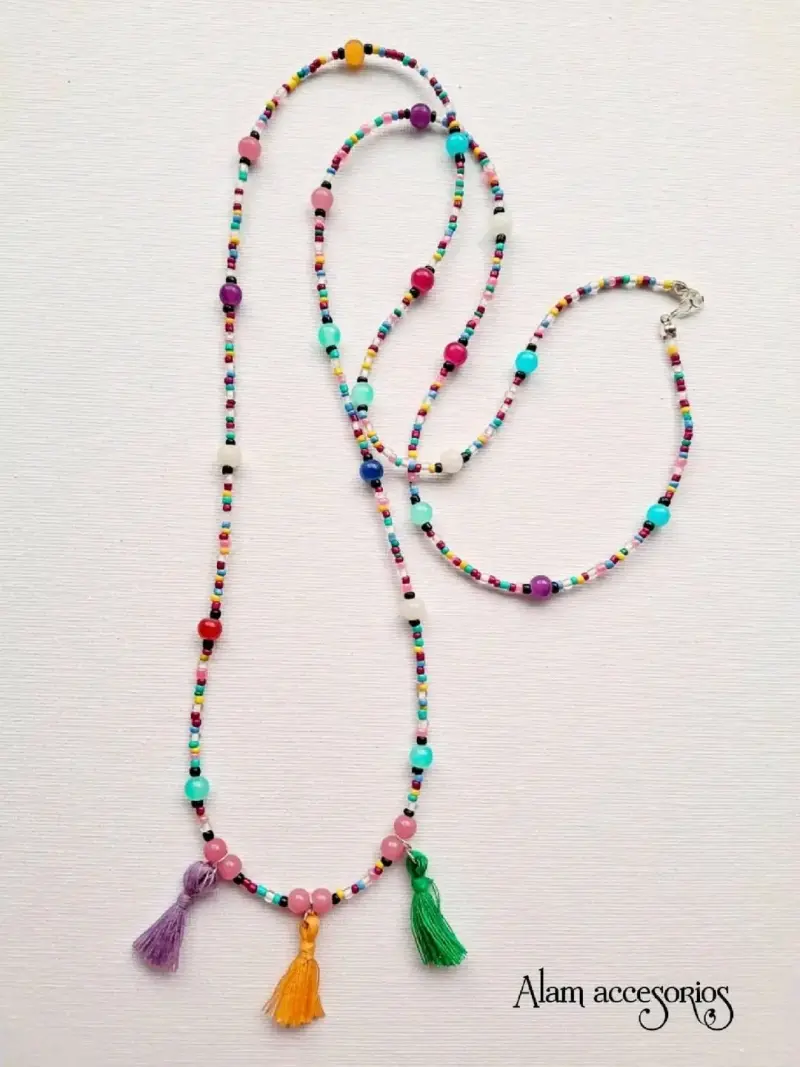 Collar de cuentas colorido - 3