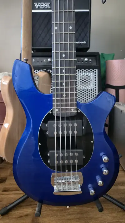 Bajo eléctrico azul metálico - miniatura 6