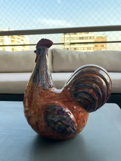 Figura de cerámica gallo decorativo - miniatura 1