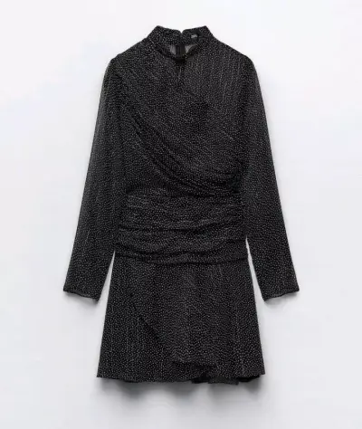 Vestido negro con puntos lunares - miniatura 1