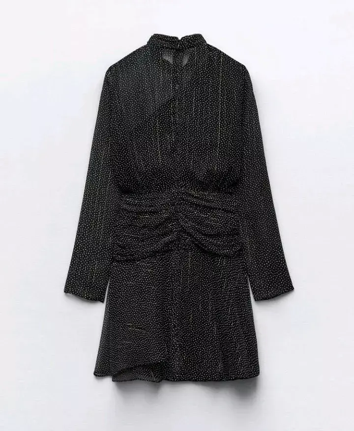 Vestido negro con puntos lunares - 3