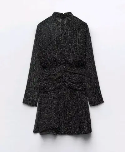 Vestido negro con puntos lunares - miniatura 3