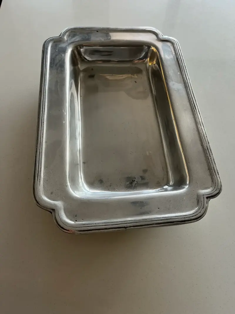 Bandeja rectangular de peltre