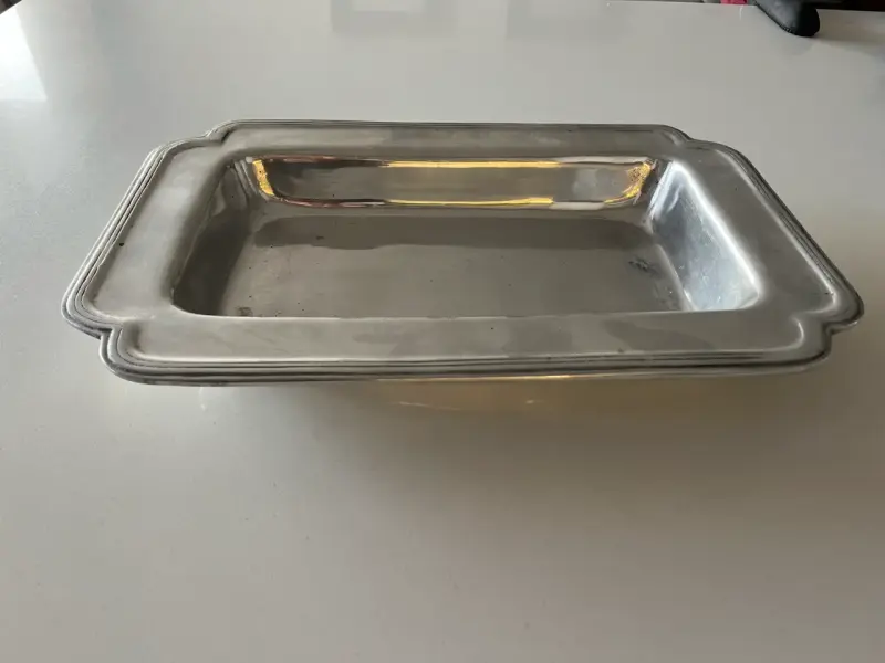 Bandeja rectangular de peltre - 2
