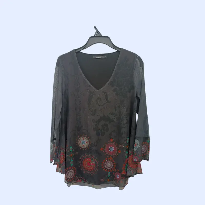 Blusa estampada negra Desigual - 1