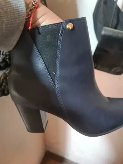 Botines de cuero azul oscuros - miniatura 1