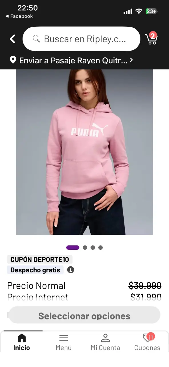 Polerón rosado con capucha Puma - 2