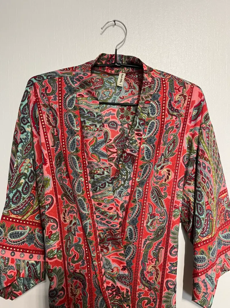 Kimono largo bohemio estampado - 4
