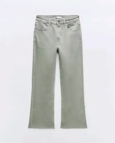 Jeans de mezclilla verde oliva - miniatura 1