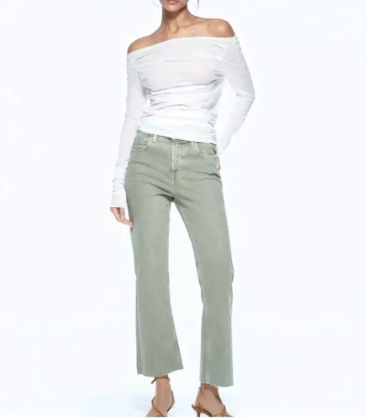 Jeans de mezclilla verde oliva - 2