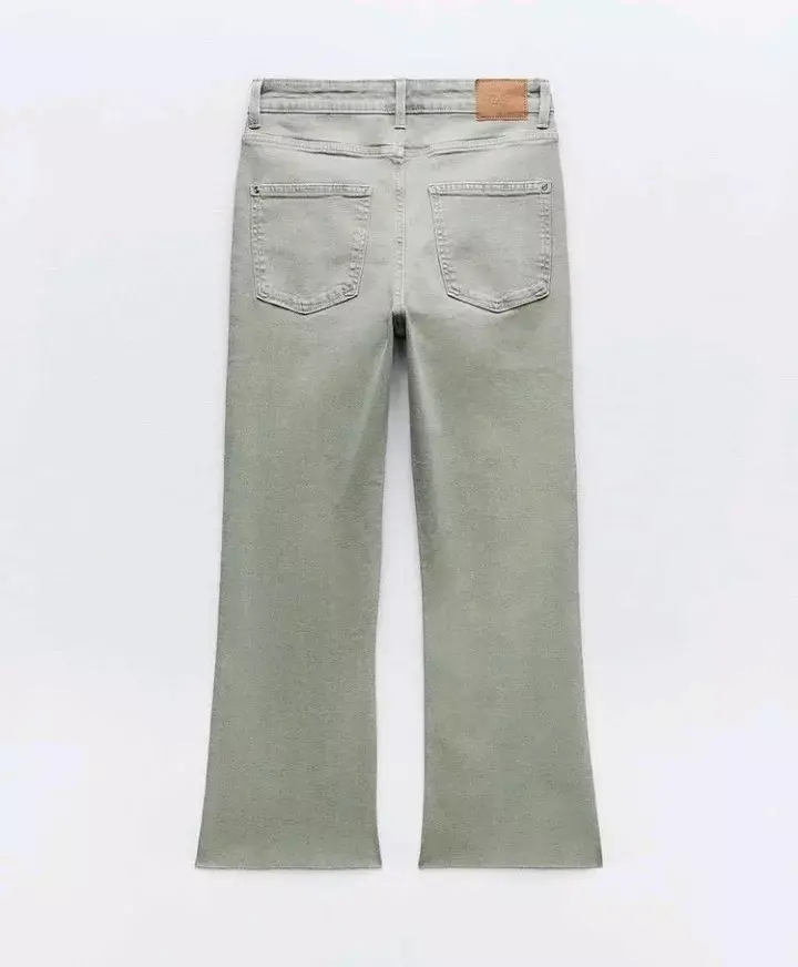 Jeans de mezclilla verde oliva - 3