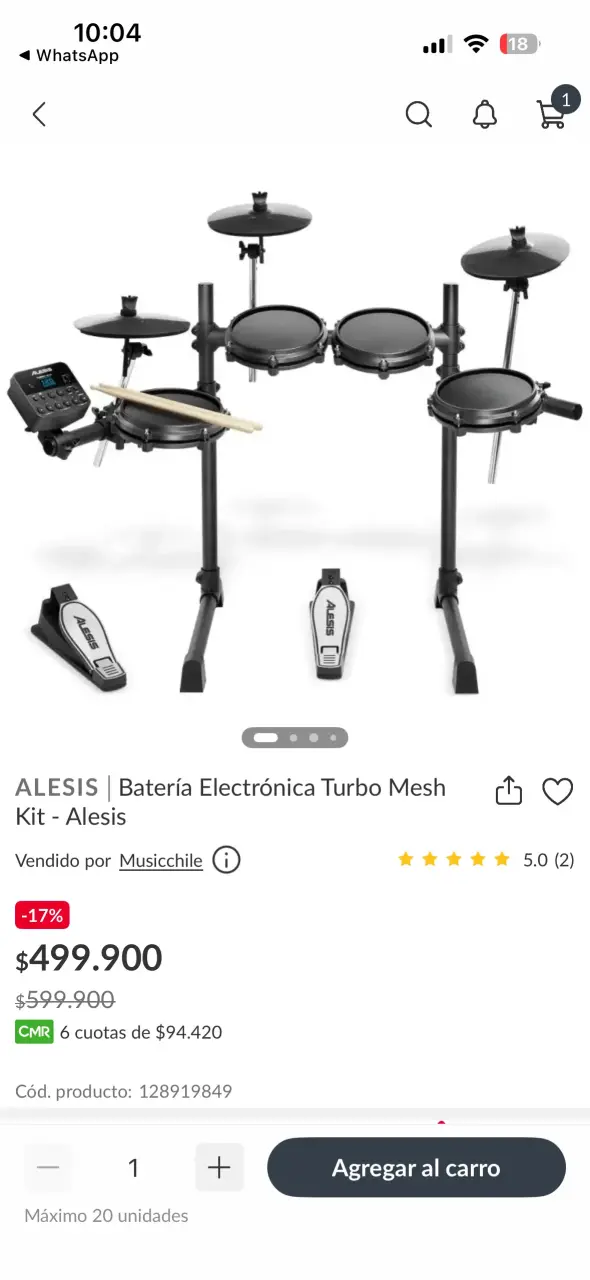 Batería Electrónica Alesis Turbo Mesh