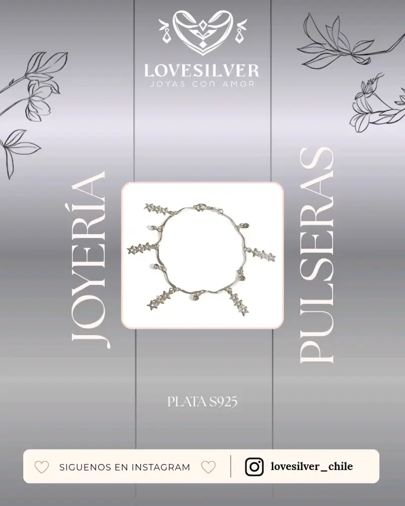 Pulsera de plata con estrellas - 2