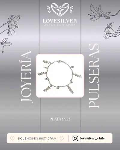 Pulsera de plata con estrellas - miniatura 2
