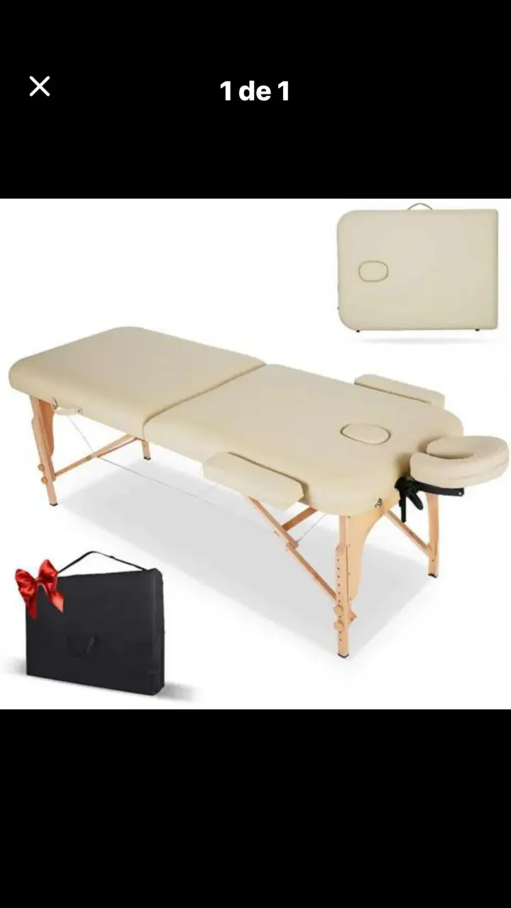 Camilla de masaje plegable beige