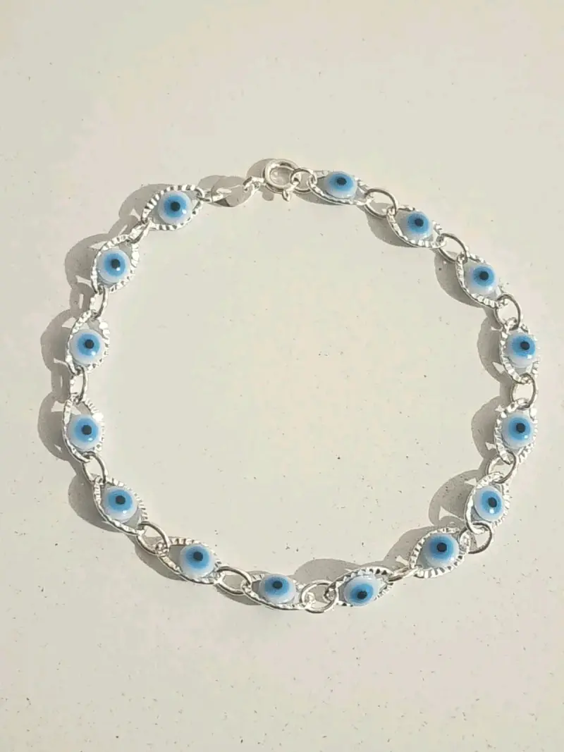 Pulsera de plata con ojos turcos - 3