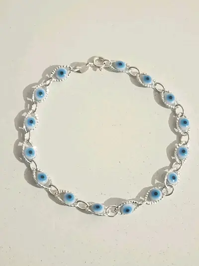 Pulsera de plata con ojos turcos - miniatura 3