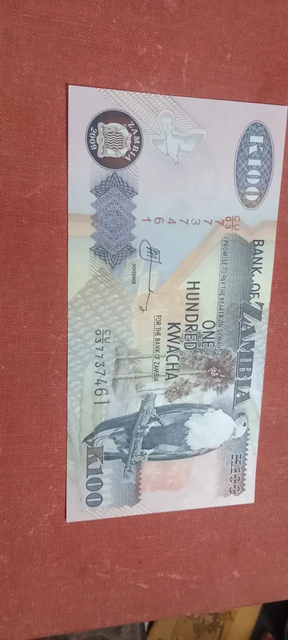 Billete 100 kwacha Zambia 2009