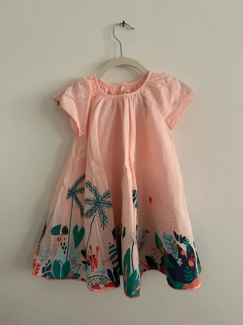 Vestido niña rosa estampado - 24 meses