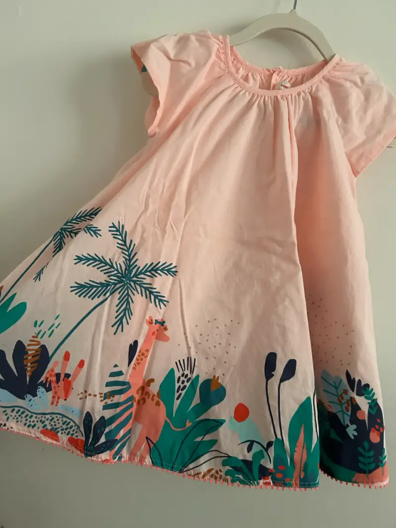 Vestido niña rosa estampado - 24 meses - 2