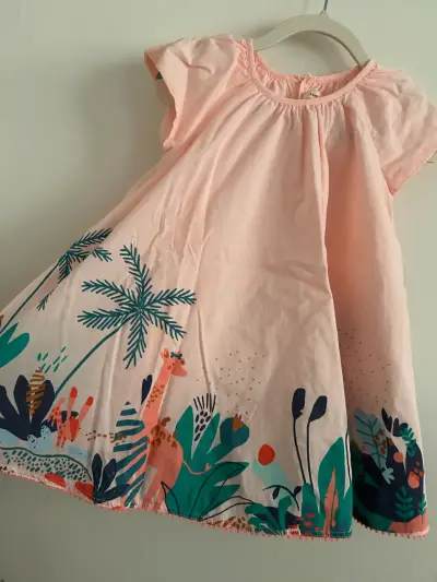 Vestido niña rosa estampado - 24 meses - miniatura 2