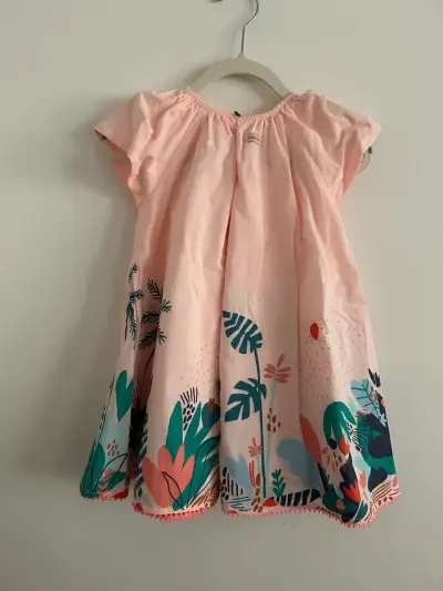 Vestido niña rosa estampado - 24 meses - miniatura 4