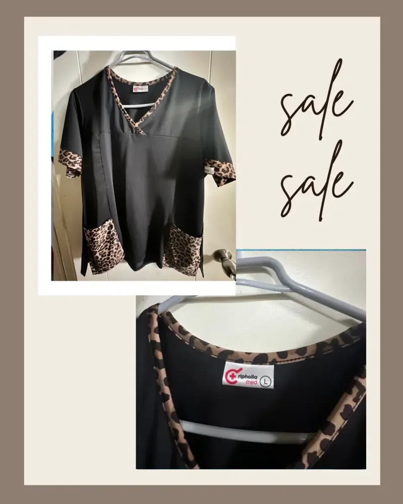 Delantal clínico con estampado leopardo talla L
