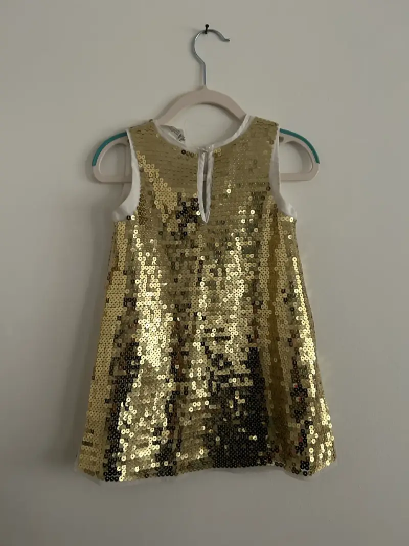 Vestido dorado con lentejuelas 2-3 años - 2