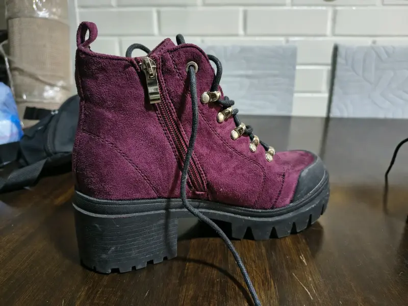 Botines burdeos de gamuza - 1