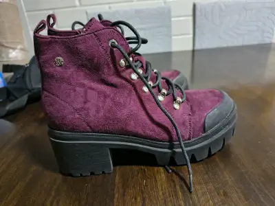 Botines burdeos de gamuza - miniatura 2