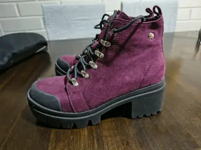 Botines burdeos de gamuza - miniatura 4