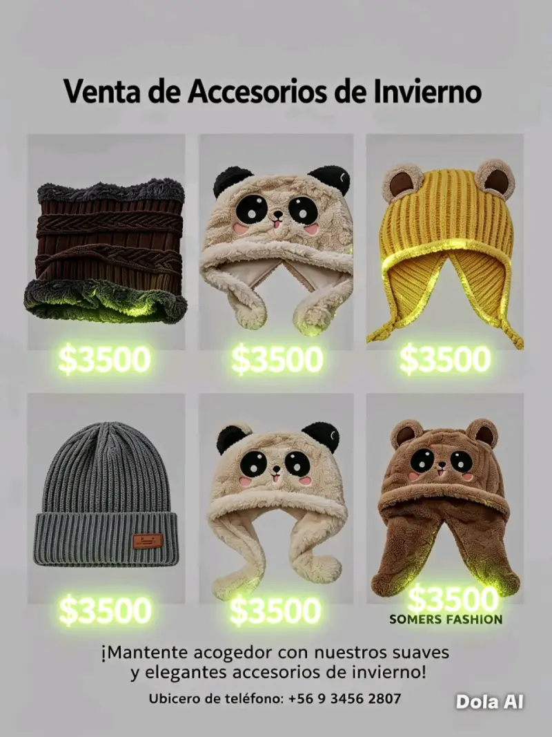Gorro panda de invierno