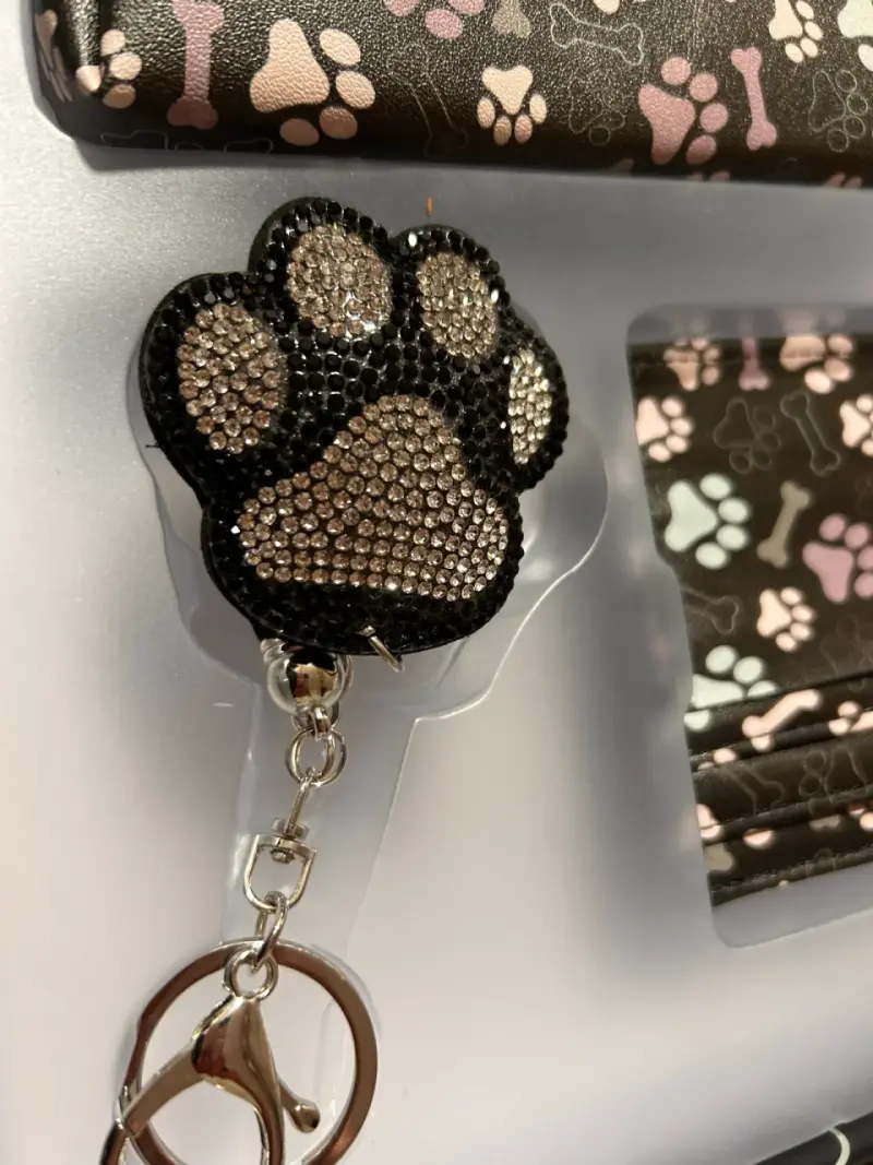 Set de estuche y tarjetero paw print - 2