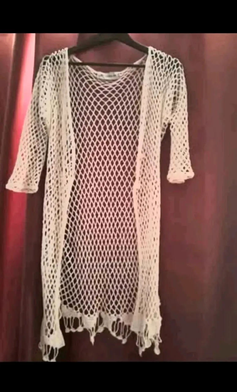 Kimono tejido calado blanco