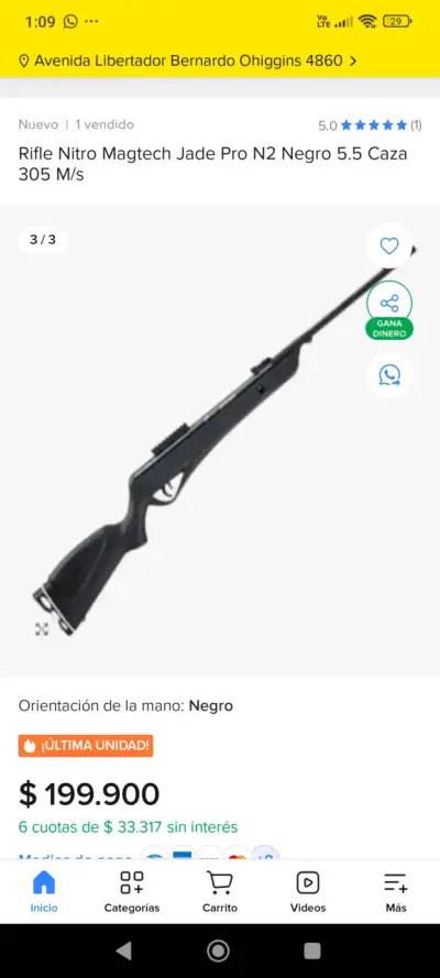 Rifle de aire comprimido con mira - miniatura 3